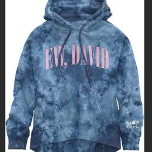 Schitts Creek "Ew, David" Tie Dye Long Sleeve Pullover Hoodie, Small